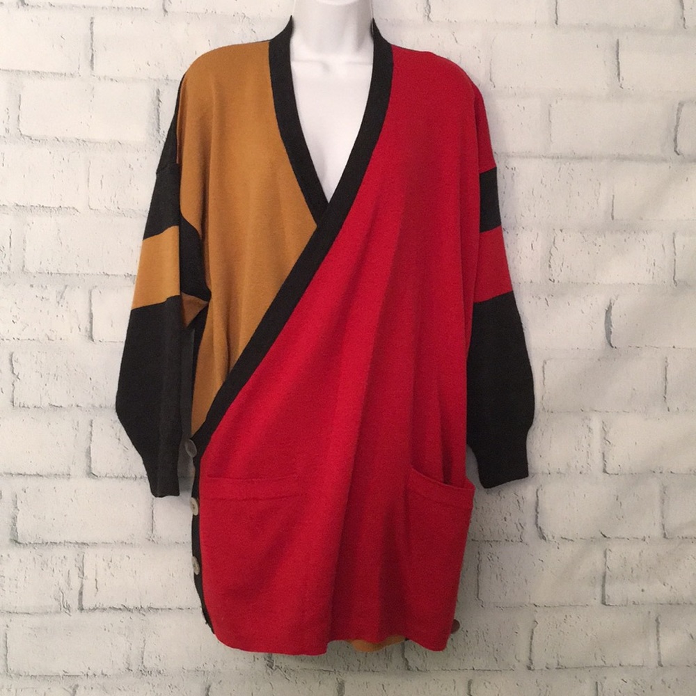 Italian colorblock wool sweater